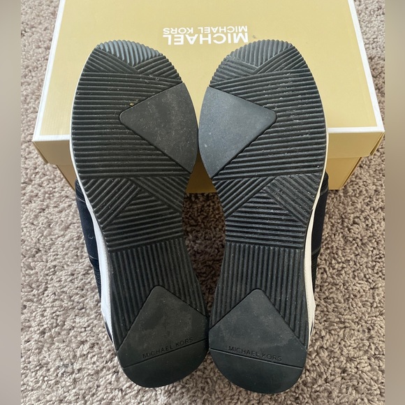 Michael Kors Felix Trainer Glitter Chain Mesh Slip-on Sneaker Anthracite Size 9 - Picture 5 of 7